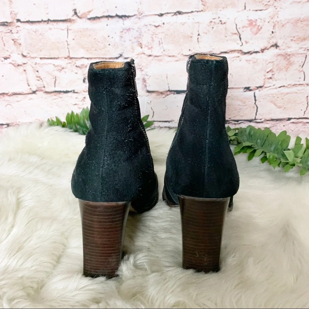 Madewell Lindley Suede Quilted Black Booties Size 8.5 - Picture 4 of 9